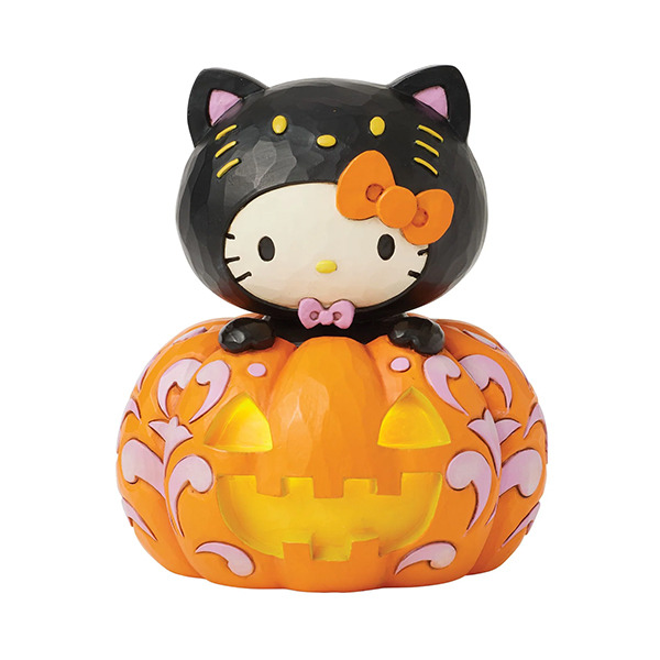 HELLO KITTY黑貓裝扮南瓜塑像-Hello Kitty Black Cat Pumpkin