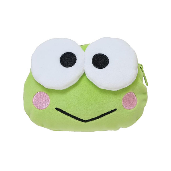 大眼蛙造型絨毛小物收納包(大臉)