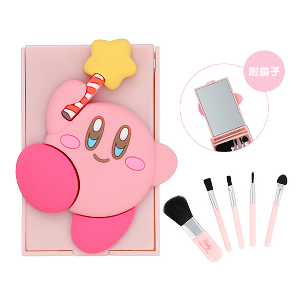 星之卡比迷你化妝刷具5件組附鏡(3D卡比)