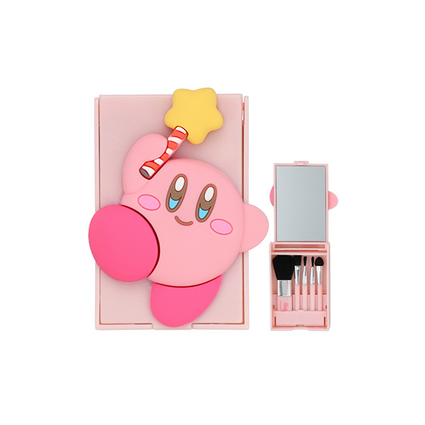 星之卡比迷你化妝刷具5件組附鏡(3D卡比)