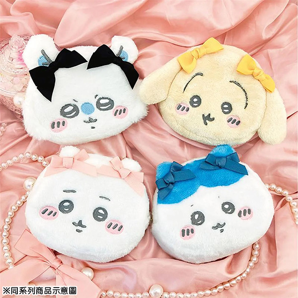 吉伊卡哇大臉造型絨毛收納包(緞帶蝴蝶結)