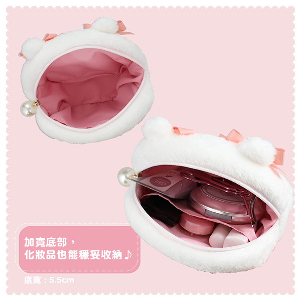吉伊卡哇大臉造型絨毛收納包(緞帶蝴蝶結)