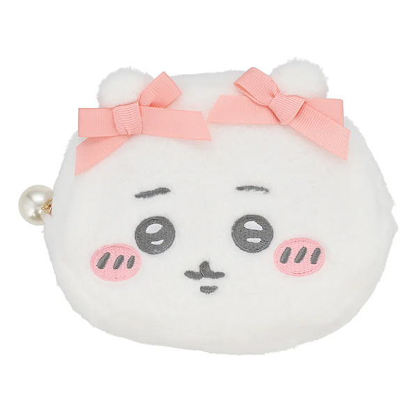 吉伊卡哇大臉造型絨毛收納包(緞帶蝴蝶結)