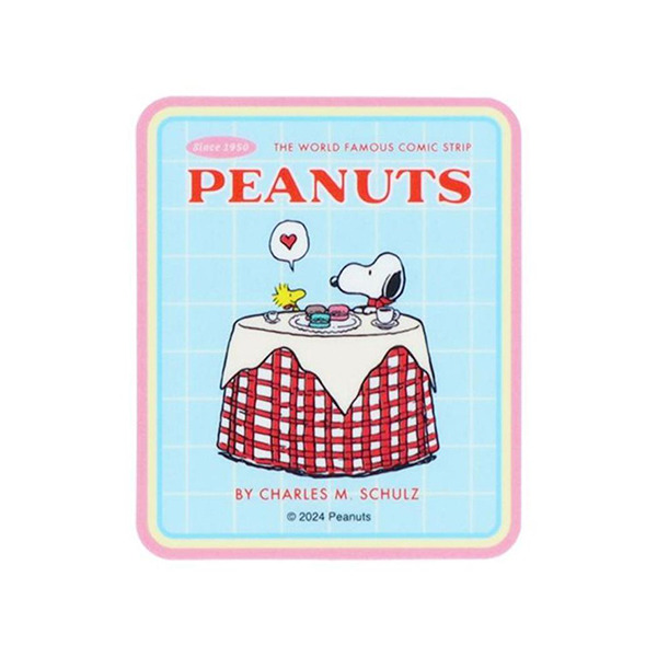 SNOOPY日製塑膠裝飾貼紙(一路順風-咖啡廳)