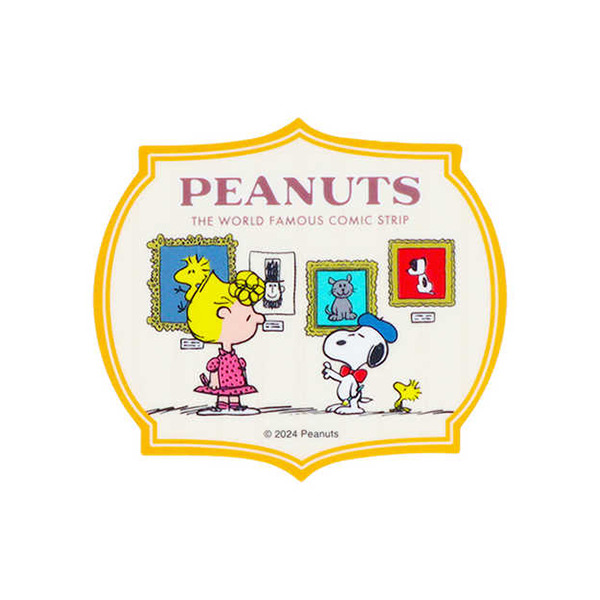 SNOOPY日製塑膠裝飾貼紙(一路順風-美術館)
