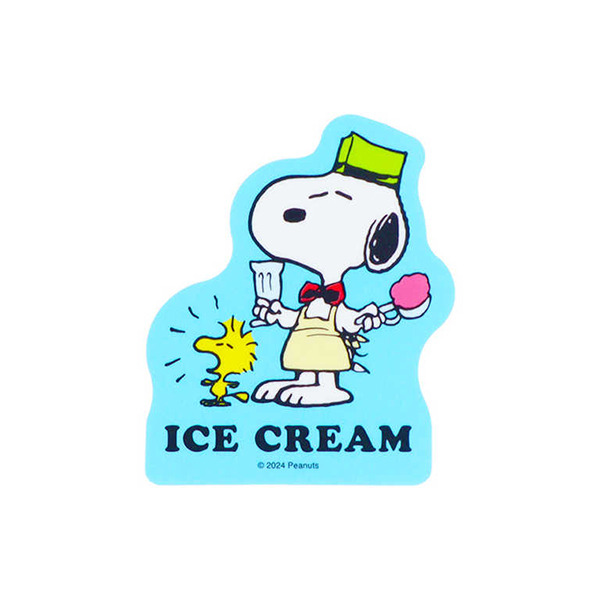SNOOPY日製塑膠裝飾貼紙(一路順風-冰淇淋)