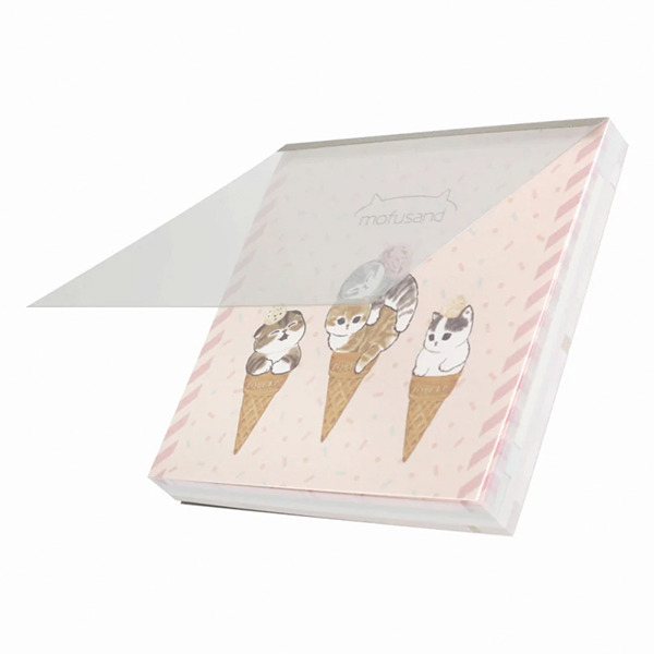 貓福珊迪日製方形便條本(甜筒貓咪)