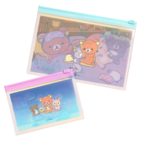 拉拉熊PVC扁平夾鍊袋組-一組2個入(一起入睡吧)