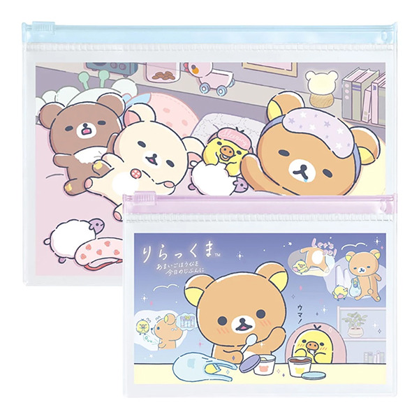 拉拉熊PVC扁平夾鍊袋組-一組2個入(一起入睡吧)