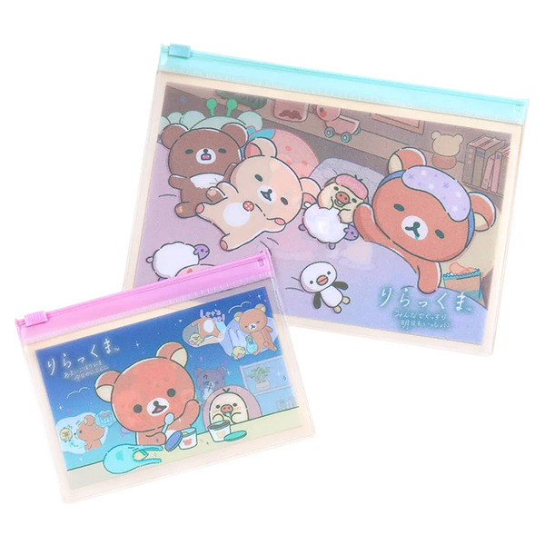 拉拉熊PVC扁平夾鍊袋組-一組2個入(一起入睡吧)