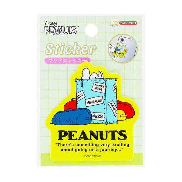 SNOOPY日製塑膠裝飾貼紙(一路順風-行李箱)