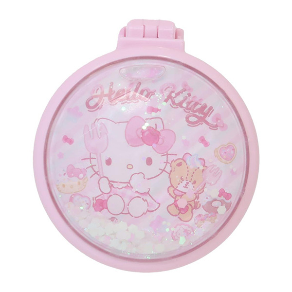 HELLO KITTY氣墊折疊梳附鏡(亮片搖搖)