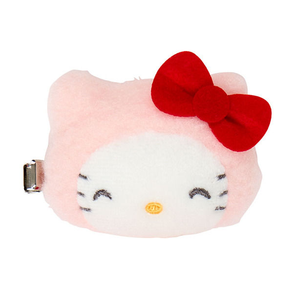 HELLO KITTY大臉造型絨毛髮夾組-一組2個入(My Deco Bag)