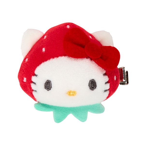 HELLO KITTY大臉造型絨毛髮夾組-一組2個入(My Deco Bag)