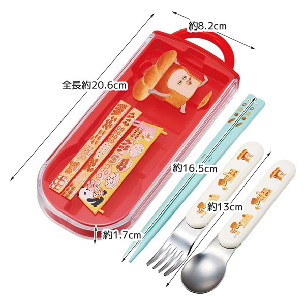 麵包小偷日製滑蓋式環保餐具3件組