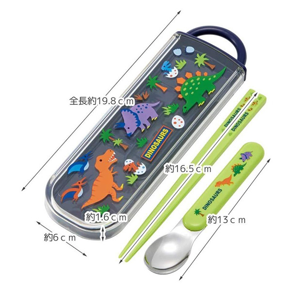 恐龍日製滑蓋式環保餐具2件組
