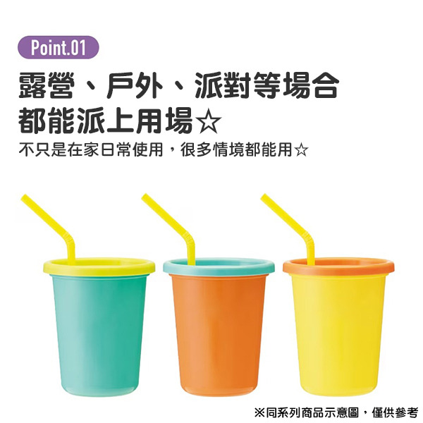 麵包小偷日製塑膠隨行杯附吸管3入組