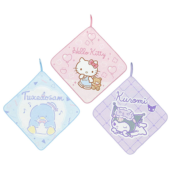 三麗鷗明星可掛式方巾3入組(HELLO KITTYx山姆企鵝x酷洛米)