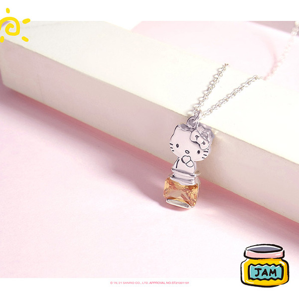 Hello Kitty果醬水晶純銀項鍊-奇幻樂園 