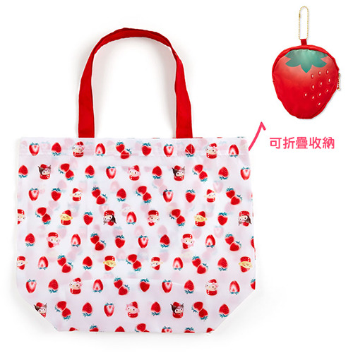 三麗鷗明星環保購物袋附收納包(春季草莓)