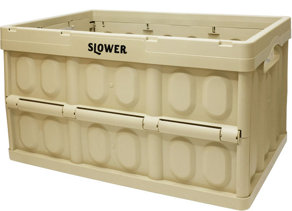 【SLOWER】日本SLOWER 輕量摺疊收納箱45L/棕 4589799541698