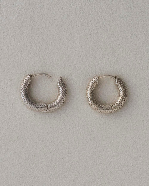 tiny dot hoops in silver