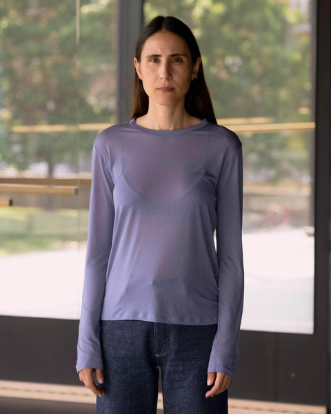 long sleeve tee in koel blue