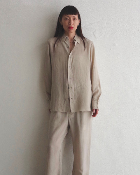 no.197 cupro shirt in stone