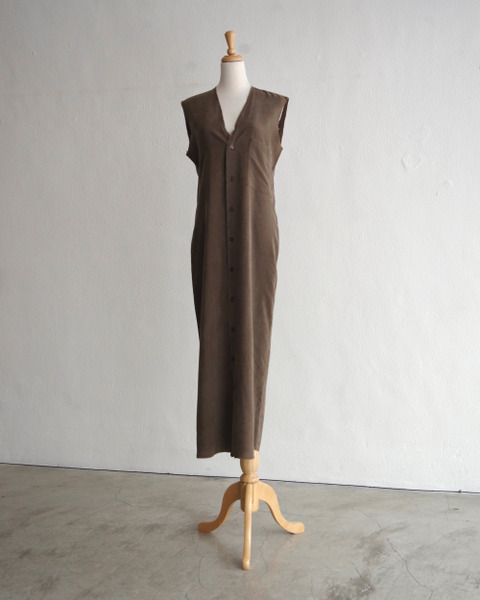 no.90 cupro sleeveless dress in brown