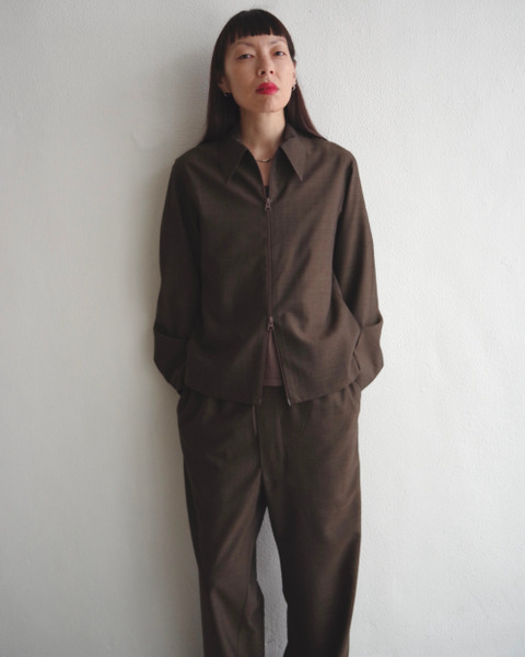 no.285 summer wool pocket jacket in brown