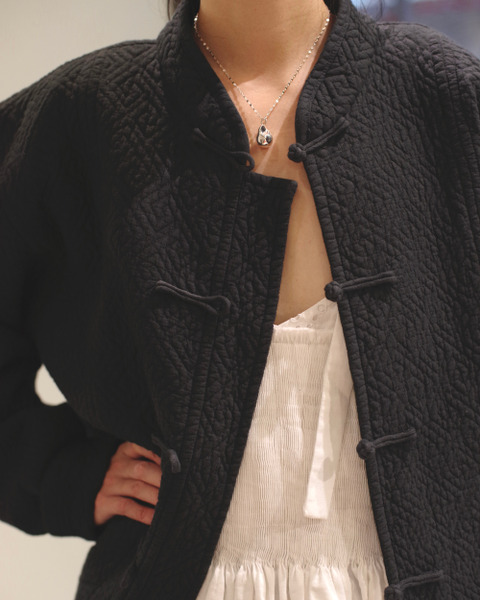 chinese quilted jacket in black