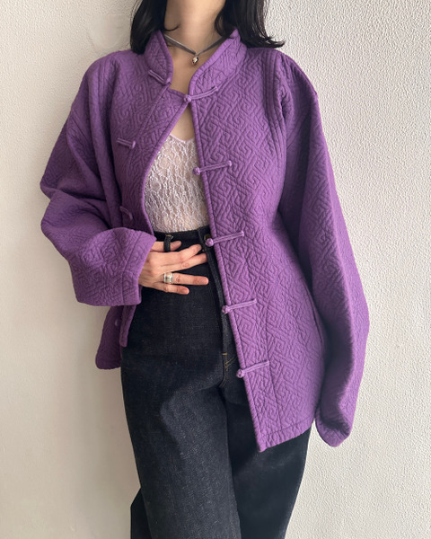 chinese quilted jacket in purple