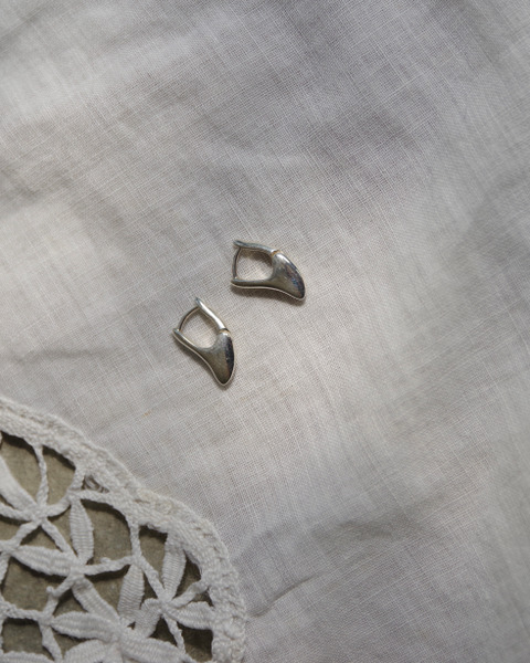 tiny moon hoops in silver