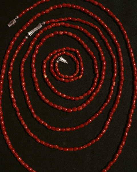 long coral necklace