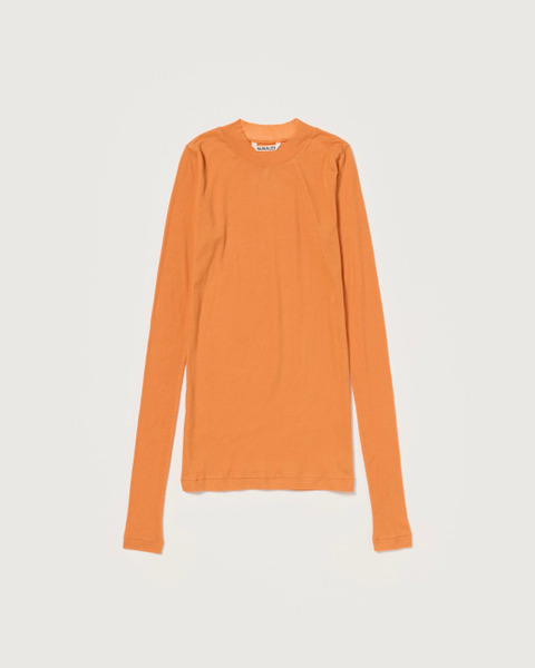 super high gauge sheer rib l/s tee in orange