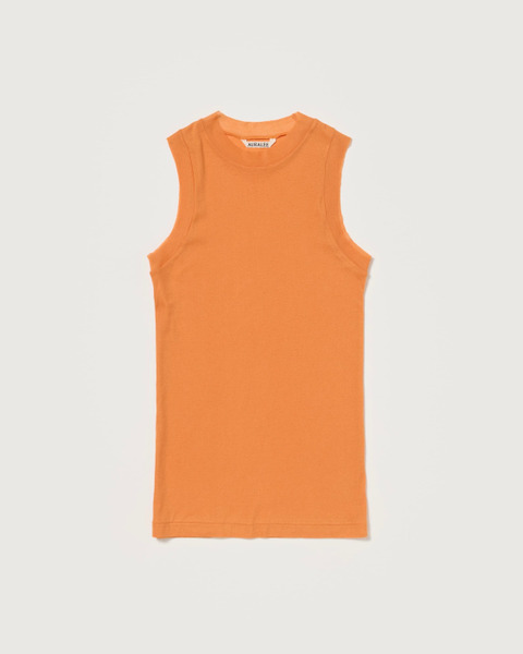 super high gauge sheer rib tank top in orange