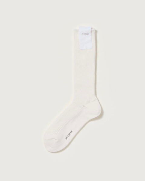 cotton low gauge socks in white