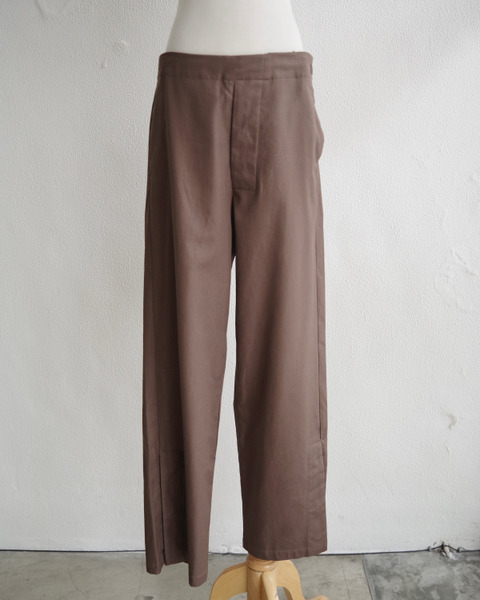 no.329 gabardine adjustable trousers in brown