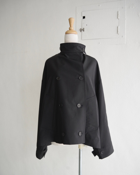 no.286 rainsystem wool cropped jacket in black