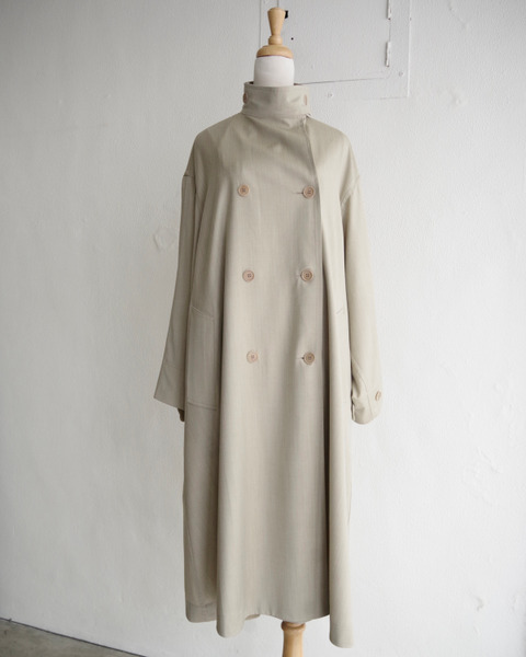 no.65 rainsystem wool oversized coat in sand herringbone