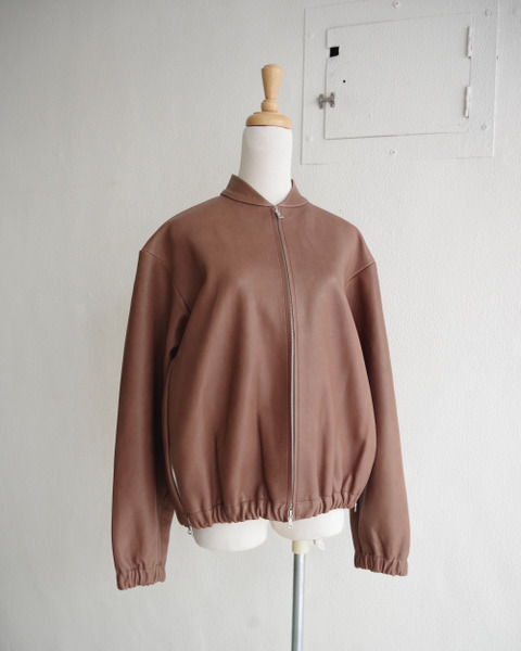 no.306 leather six zipper jacket in brown