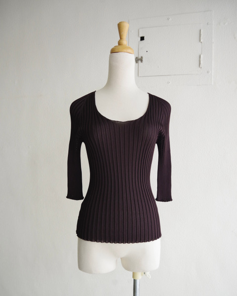 viscose ribbed sweater in espresso