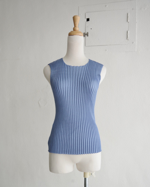 viscose ribbed tank top in dusty blue