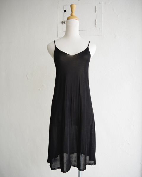 viscose slip dress in black