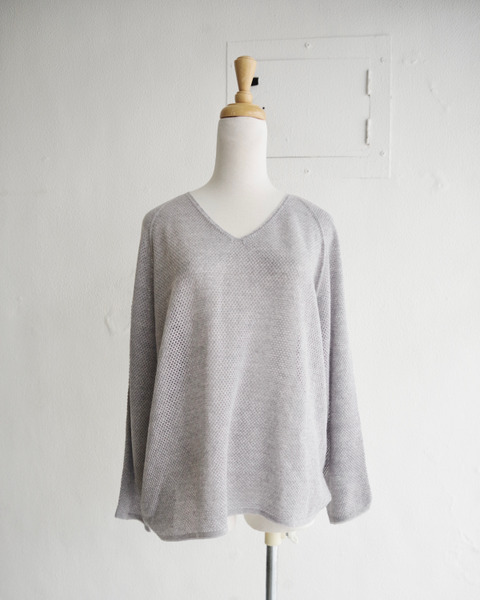 fishnet sweater in light grey