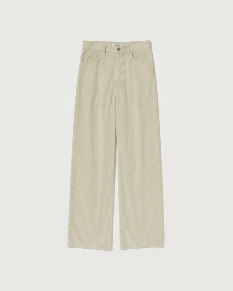 garment-dyed finx corduroy 5p wide pants in white khaki