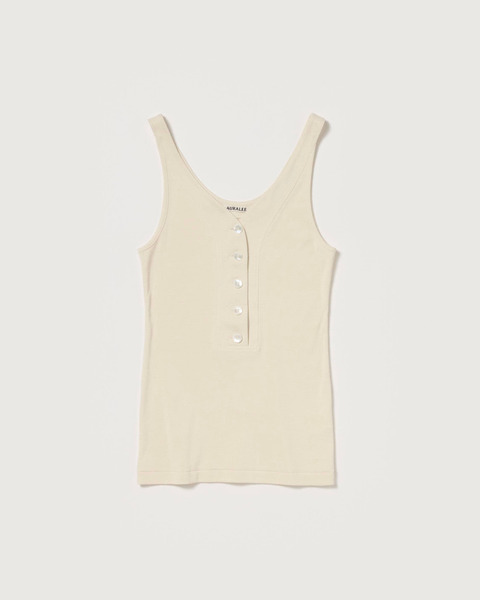 organic cotton fine rib tank in ivory