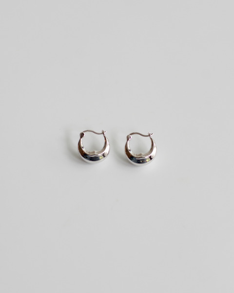 lune hoops earrings in silver