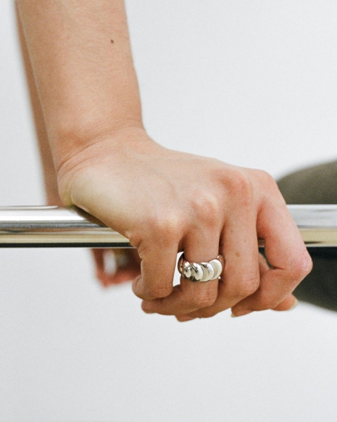 moon cycle rings in silver
