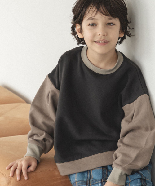 【現貨】日本 Pairmanon 寬鬆廓形長袖拉絨大學Ｔ 黑90/紫100